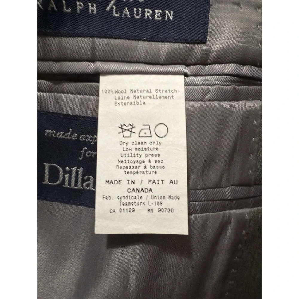 Ralph Ralph Lauren Dillard's Men Gray Sport Coat Jacket Wool‎ 46R Vintage? EUC